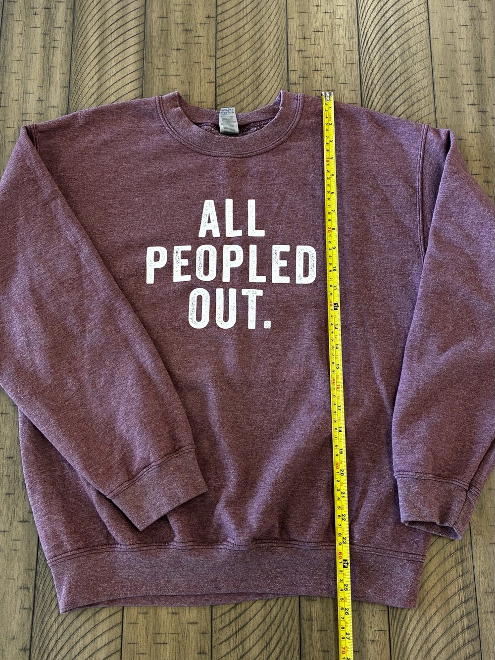 Gildan Maroon 'ALL PEOPLED OUT.' Crewneck Sweatshirt unisex